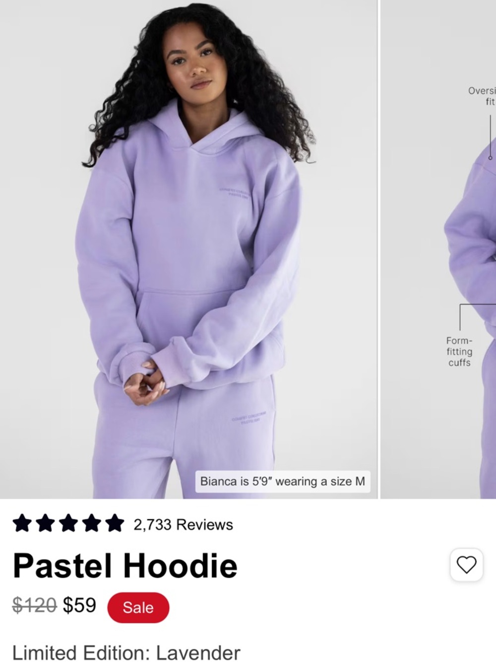 NWT Comfrt Brand - Lavender Hoodie + Shorts Set - Limited Edition - size Small